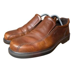 ECCO HELSINKI 2.0 MENS APRON TOE SLIP-ON Sz 9 Dress Casual Business Shoes Brown